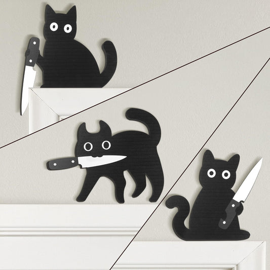🎃Black Cat Knife Door Frame Decoration