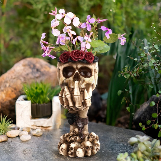 🙉 Brand new three monkey skull hand-cranked vase - 🙈 Zen desktop sculpture and flower pot🙊