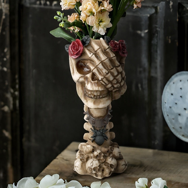 🙉 Brand new three monkey skull hand-cranked vase - 🙈 Zen desktop sculpture and flower pot🙊