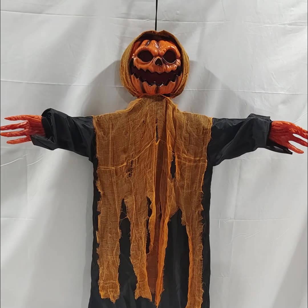 Pumpkin Hanging Ghost Swinging Light and Sound Decoration 🎃👻🔊