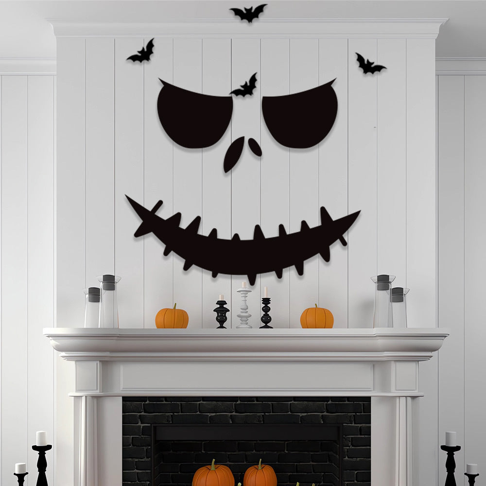 Halloween 🎃Skeleton Hand Pumpkin Funny Felt Wall Sticker 💀✋