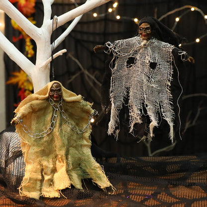 🔗👻 Chained Ghost-✨💀Glowing Skull Hanged Ghost⬇️👻