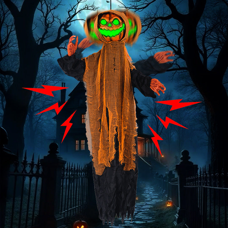 Pumpkin Hanging Ghost Swinging Light and Sound Decoration 🎃👻🔊