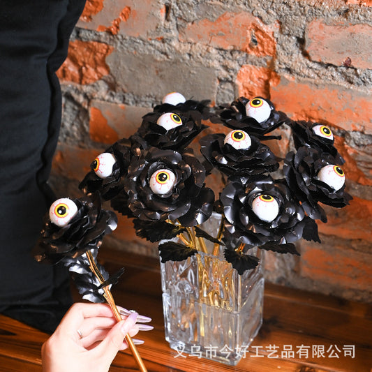 Halloween Black Eye Rose Decoration 🎃🌹👁️
