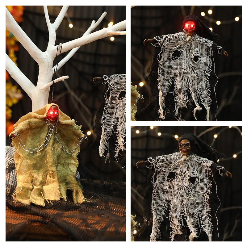 🔗👻 Chained Ghost-✨💀Glowing Skull Hanged Ghost⬇️👻