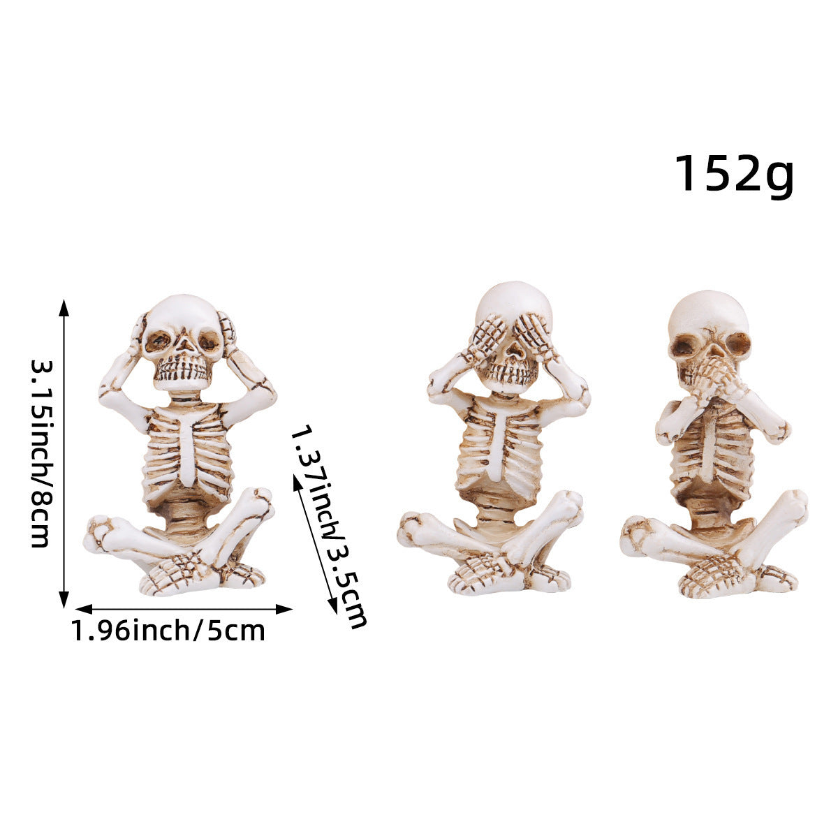 💀Three No Skull Ornaments⚰️