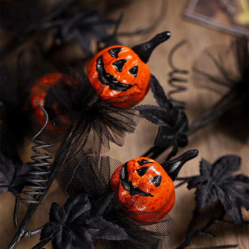 🖤Black Horror Pumpkin Cutting Bouquet👻💐