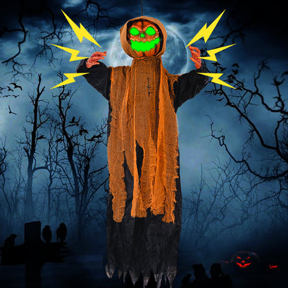 Pumpkin Hanging Ghost Swinging Light and Sound Decoration 🎃👻🔊