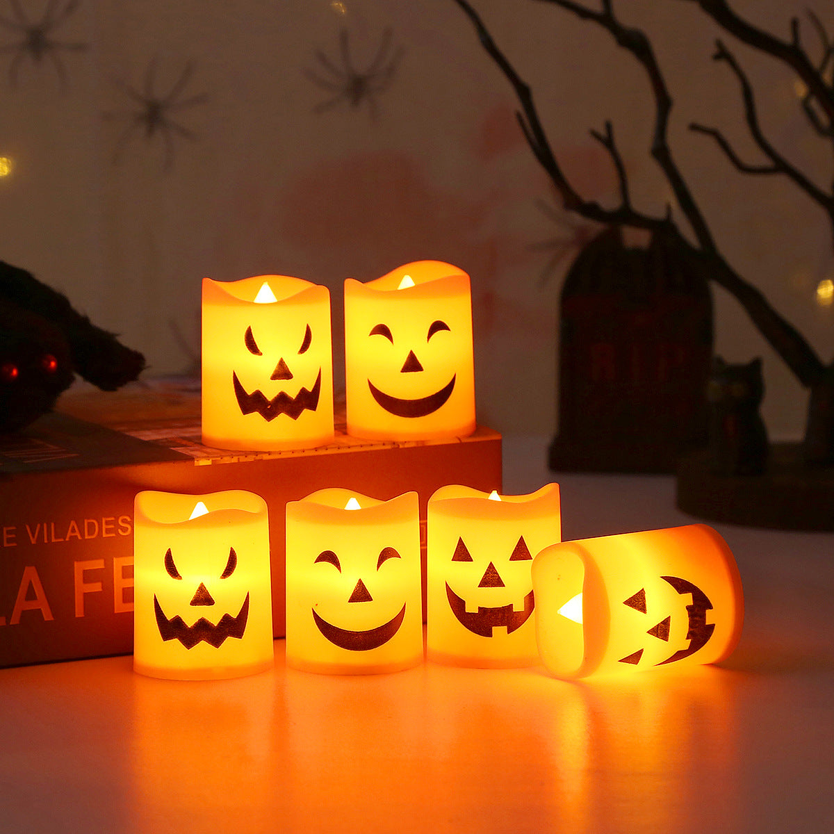 👻Electronic Pumpkin Lantern · Decorative Candle Holder🎃