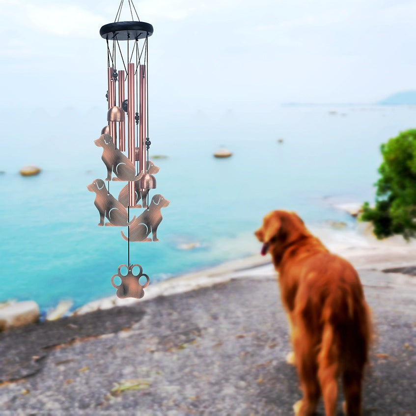 🎐Animal Wind Chimes  - 13.5" Copper Dachshund 🐶 - Yard Garden Decor