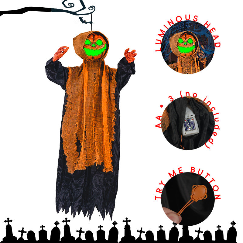 Pumpkin Hanging Ghost Swinging Light and Sound Decoration 🎃👻🔊