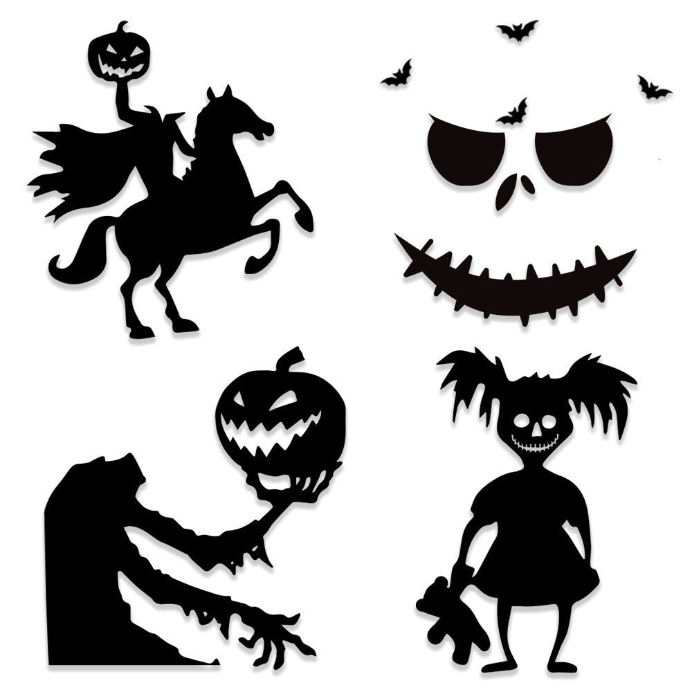 Halloween 🎃Skeleton Hand Pumpkin Funny Felt Wall Sticker 💀✋