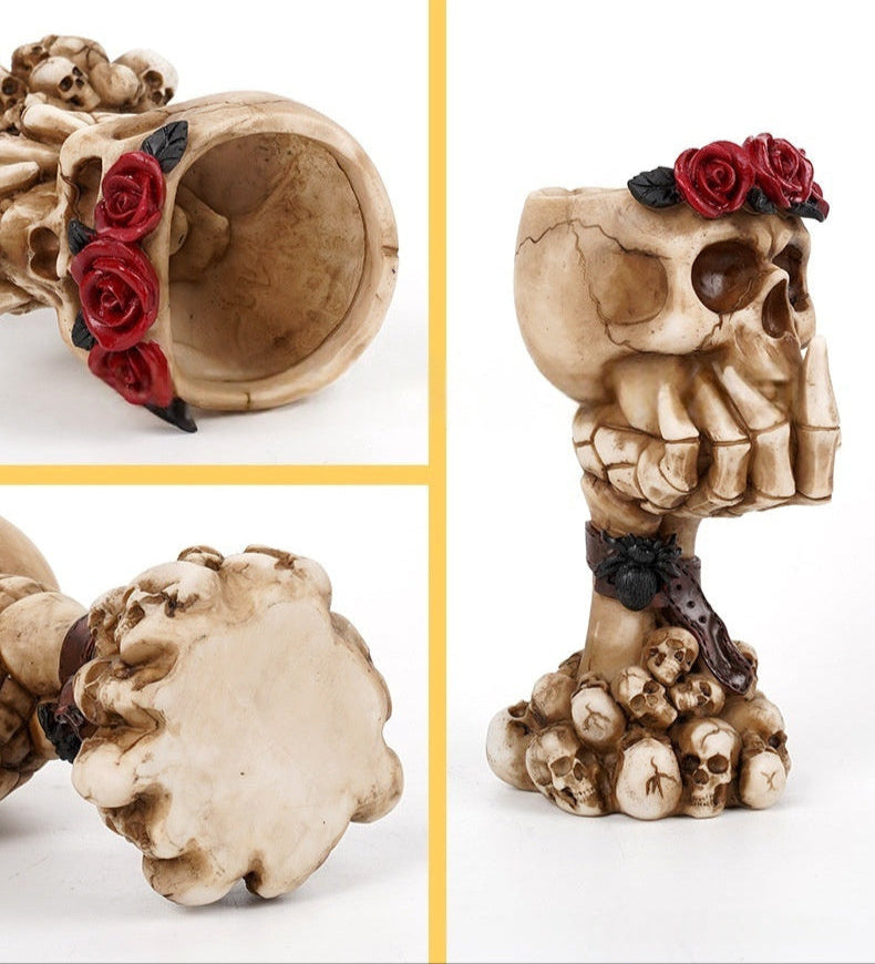 🙉 Brand new three monkey skull hand-cranked vase - 🙈 Zen desktop sculpture and flower pot🙊