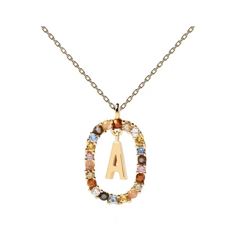 🌸Colorful zircon 26 letter necklace💫