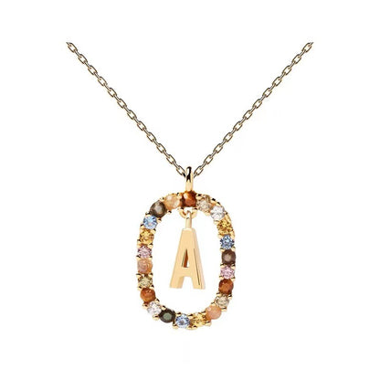 🌸Colorful zircon 26 letter necklace💫