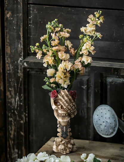 🙉 Brand new three monkey skull hand-cranked vase - 🙈 Zen desktop sculpture and flower pot🙊