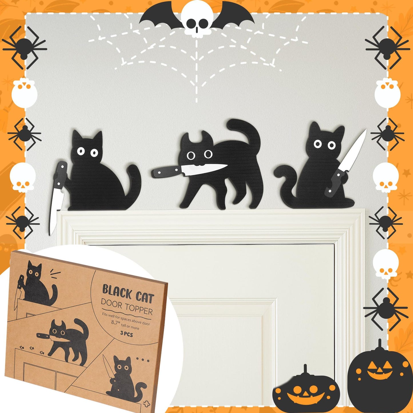 🎃Black Cat Knife Door Frame Decoration