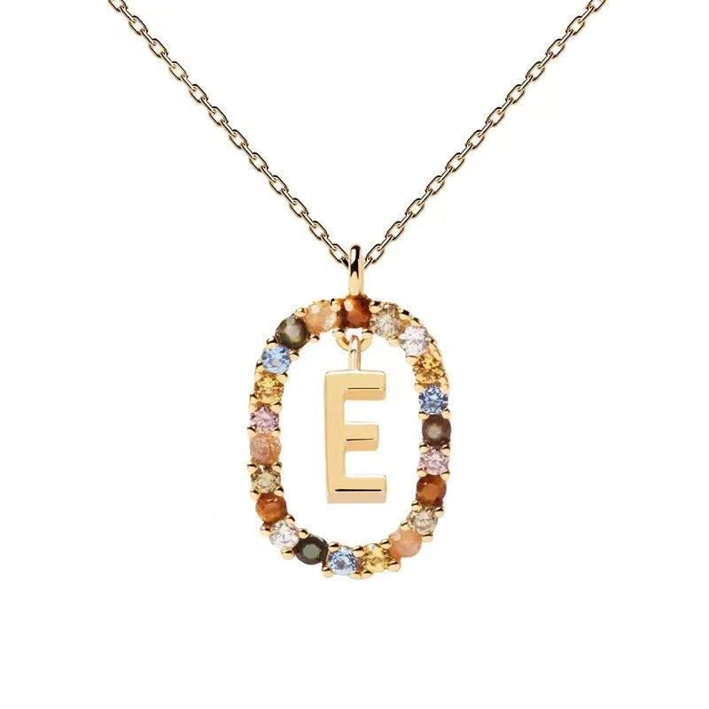 🌸Colorful zircon 26 letter necklace💫