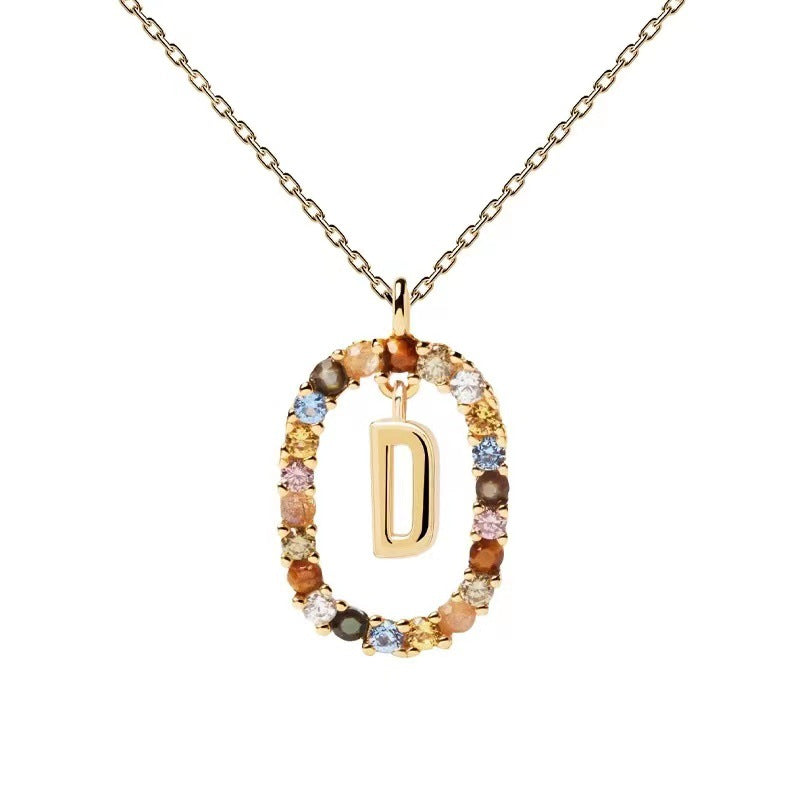 🌸Colorful zircon 26 letter necklace💫