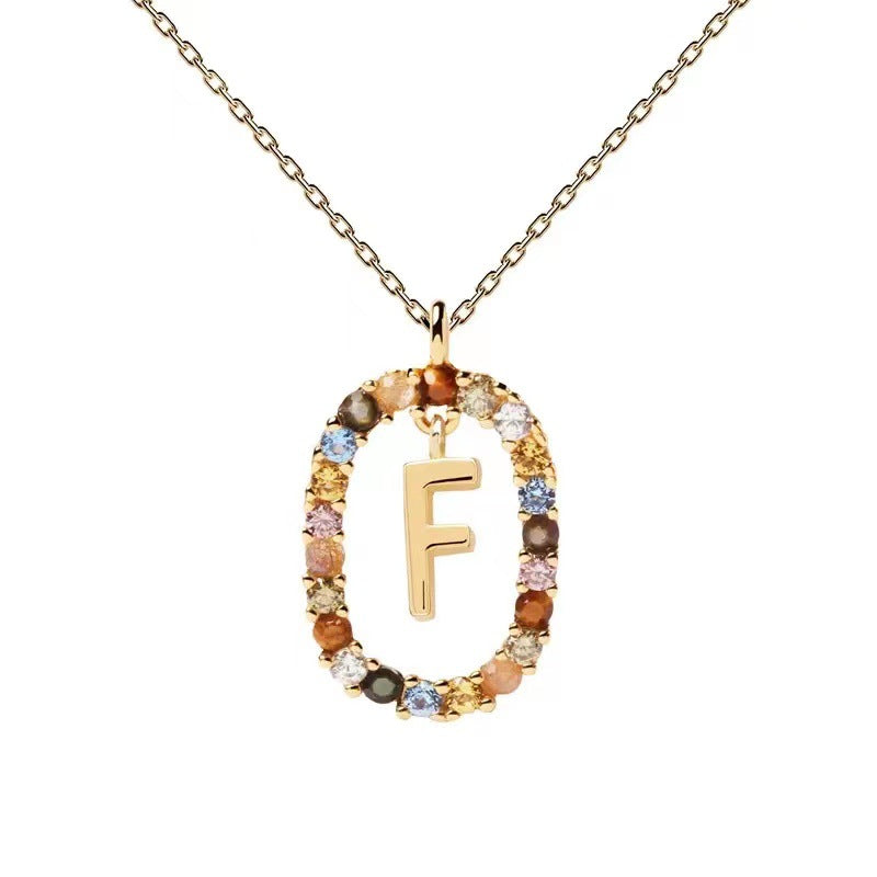 🌸Colorful zircon 26 letter necklace💫