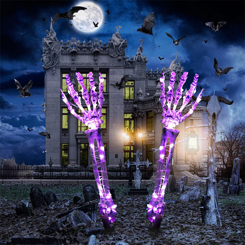 💀Skull head and skull hand luminous props👐