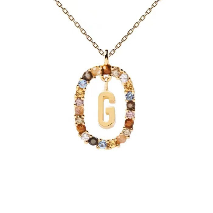 🌸Colorful zircon 26 letter necklace💫