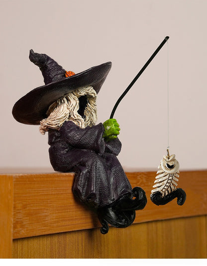 Halloween Fishing Witch Resin Ornament 🎃🧙‍♀️🎣