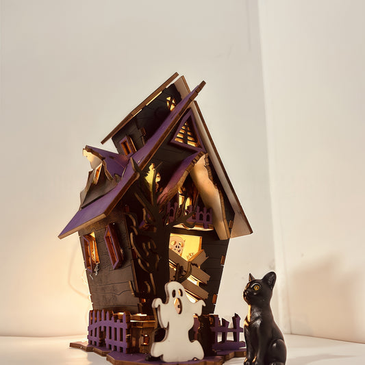 🧟‍♂️Halloween DIY · Glowing Haunted House Craft🔨