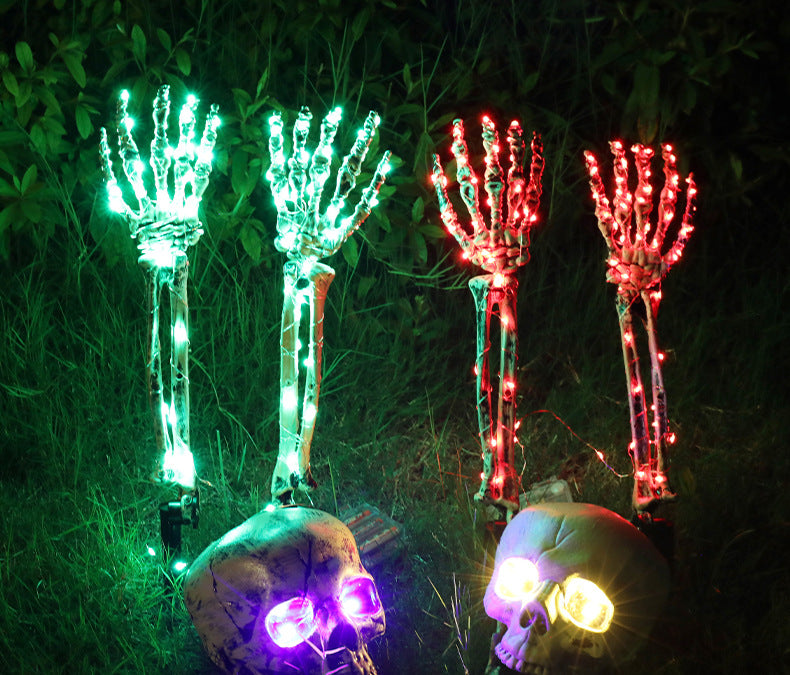 💀Skull head and skull hand luminous props👐