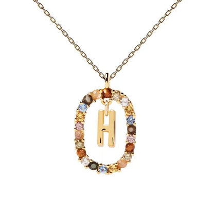 🌸Colorful zircon 26 letter necklace💫