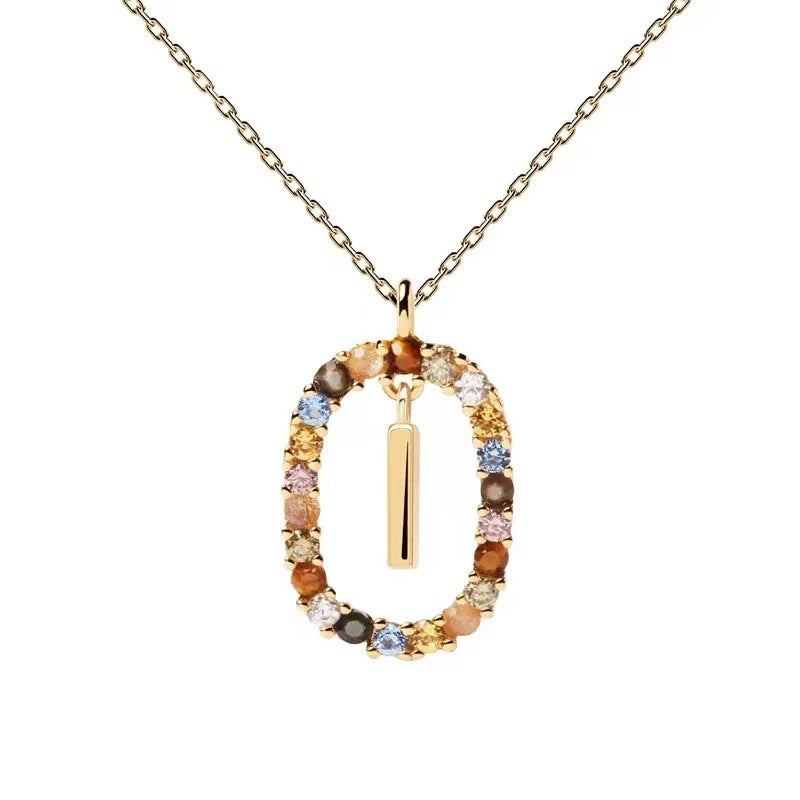 🌸Colorful zircon 26 letter necklace💫