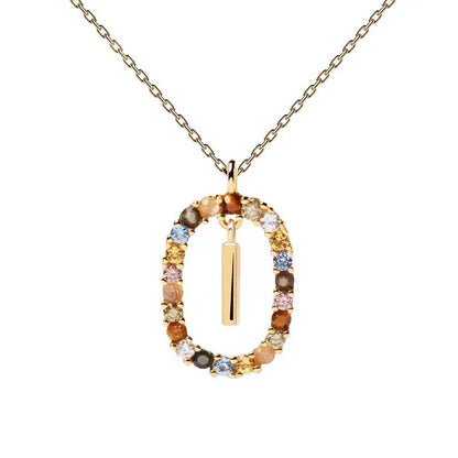 🌸Colorful zircon 26 letter necklace💫