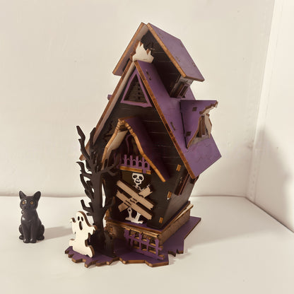 🧟‍♂️Halloween DIY · Glowing Haunted House Craft🔨