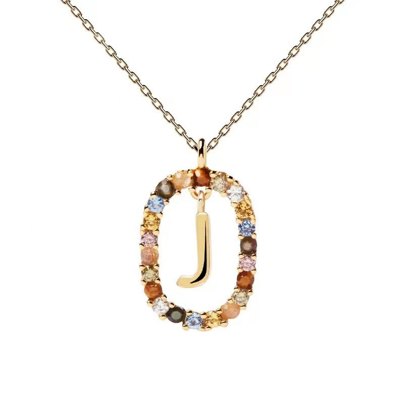 🌸Colorful zircon 26 letter necklace💫