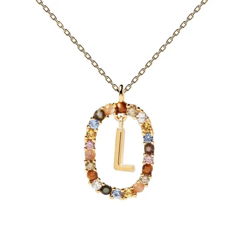 🌸Colorful zircon 26 letter necklace💫