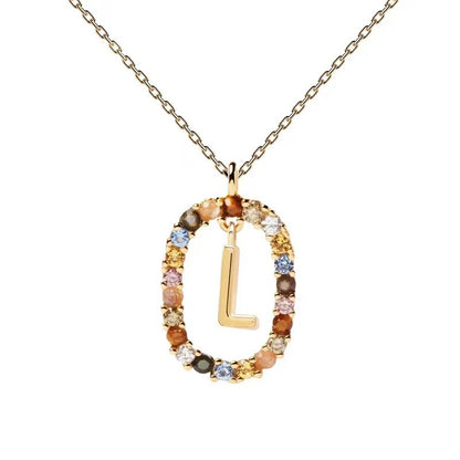 🌸Colorful zircon 26 letter necklace💫