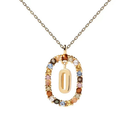 🌸Colorful zircon 26 letter necklace💫
