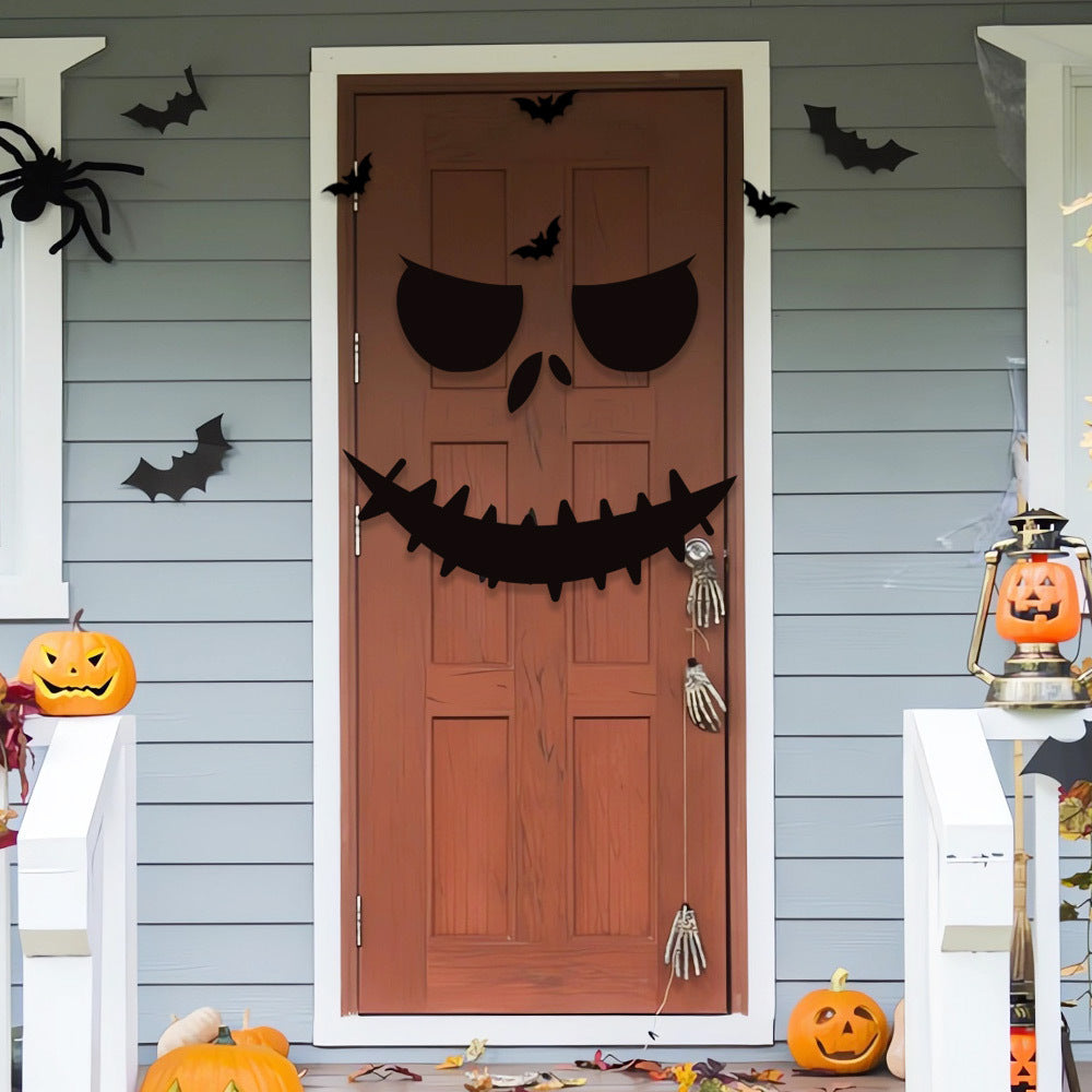 Halloween 🎃Skeleton Hand Pumpkin Funny Felt Wall Sticker 💀✋