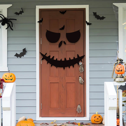 Halloween 🎃Skeleton Hand Pumpkin Funny Felt Wall Sticker 💀✋