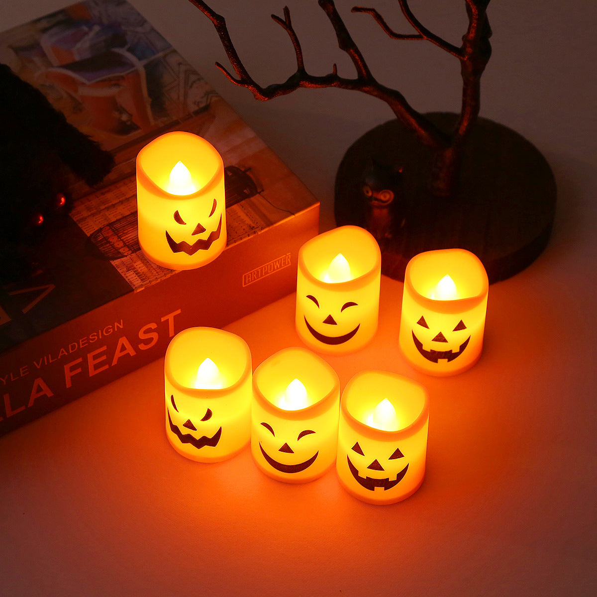 👻Electronic Pumpkin Lantern · Decorative Candle Holder🎃