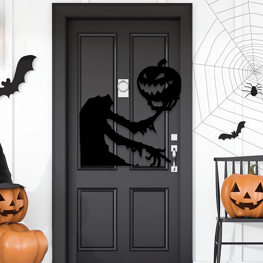 Halloween 🎃Skeleton Hand Pumpkin Funny Felt Wall Sticker 💀✋