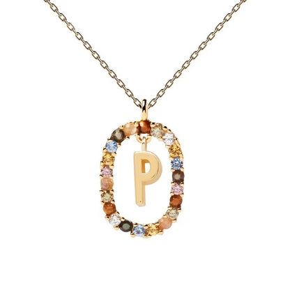 🌸Colorful zircon 26 letter necklace💫