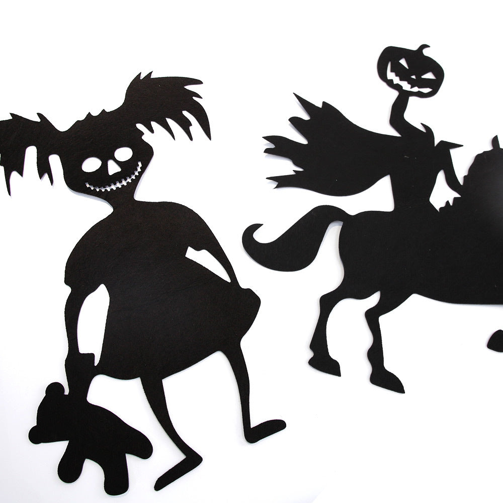 Halloween 🎃Skeleton Hand Pumpkin Funny Felt Wall Sticker 💀✋