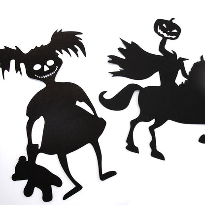 Halloween 🎃Skeleton Hand Pumpkin Funny Felt Wall Sticker 💀✋