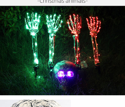 💀Skull head and skull hand luminous props👐