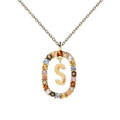 🌸Colorful zircon 26 letter necklace💫