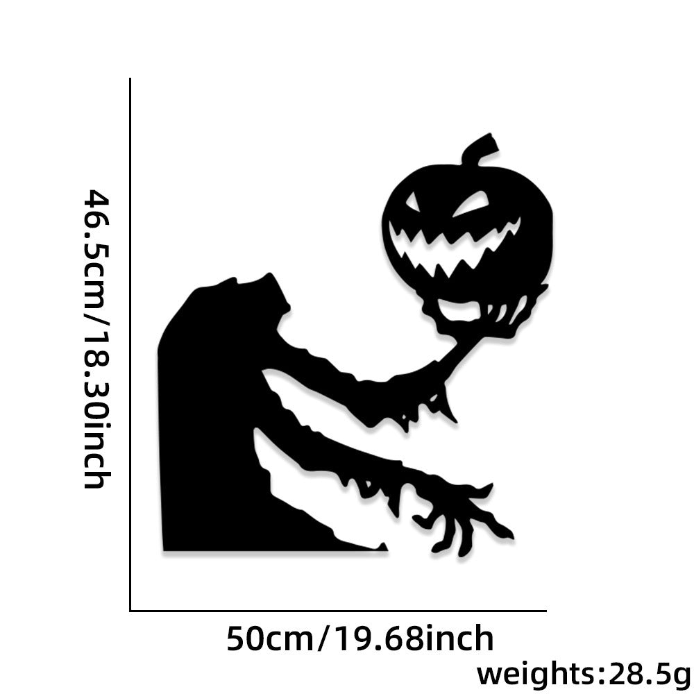 Halloween 🎃Skeleton Hand Pumpkin Funny Felt Wall Sticker 💀✋