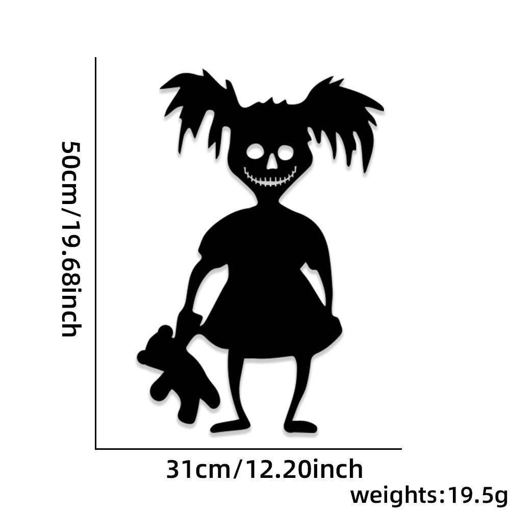 Halloween 🎃Skeleton Hand Pumpkin Funny Felt Wall Sticker 💀✋