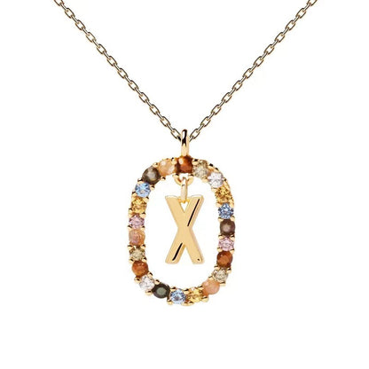 🌸Colorful zircon 26 letter necklace💫