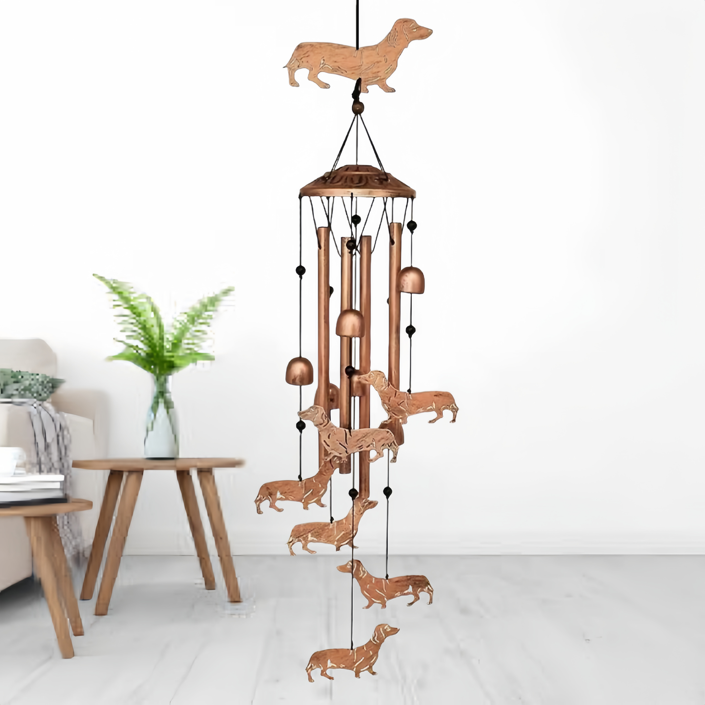 🎐Animal Wind Chimes  - 13.5" Copper Dachshund 🐶 - Yard Garden Decor